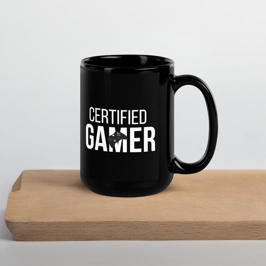 Certified gamer Black Glossy Mug